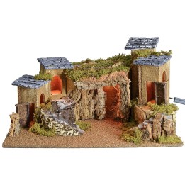 Presepe illuminato cm 57x34x31,5 h