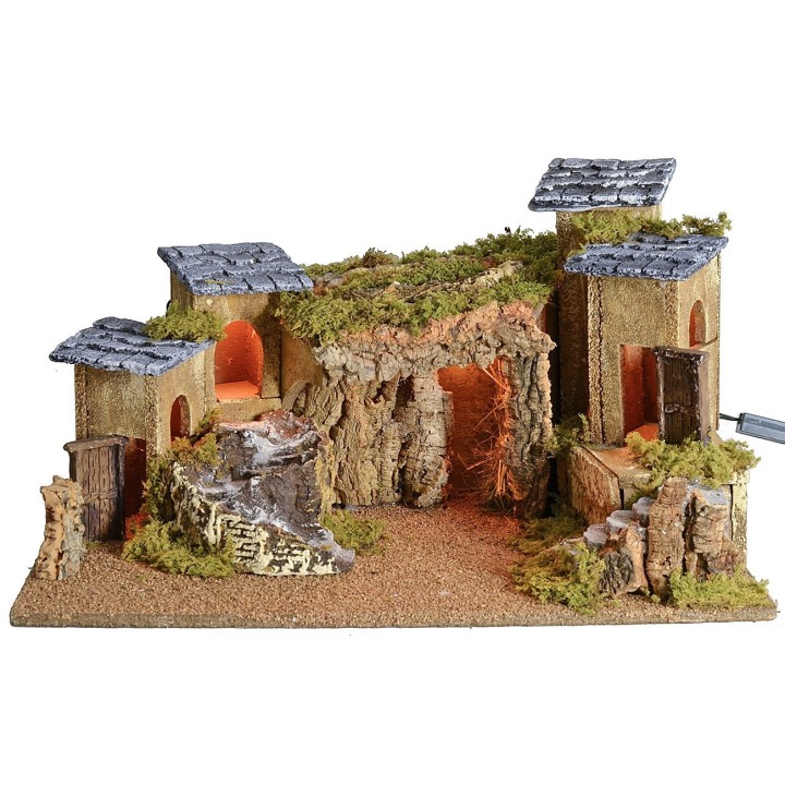 Presepe illuminato cm 57x34x31,5 h