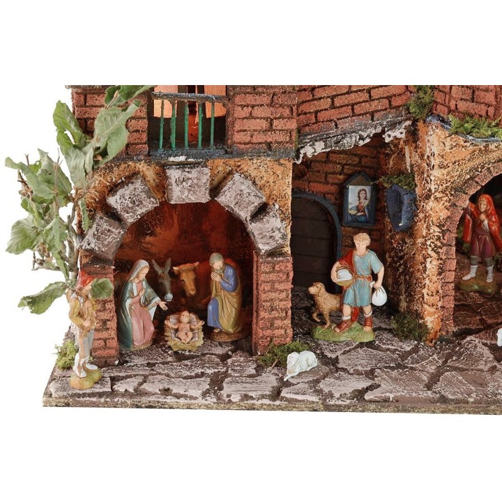 Presepe illuminato completo di statue Landi con specchio