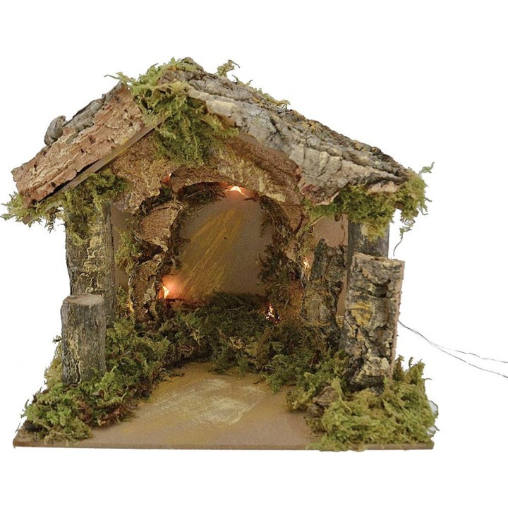 Capanna con luci a batteria cm 20x14x17 h.