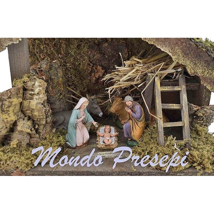 Hut with nativity Landi cm 10 cm 33x18x23