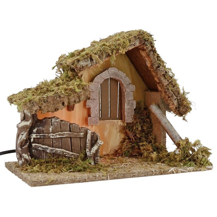 Cabaña iluminada de 32x18x24 cm h