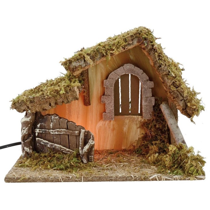 Cabaña iluminada de 32x18x24 cm h