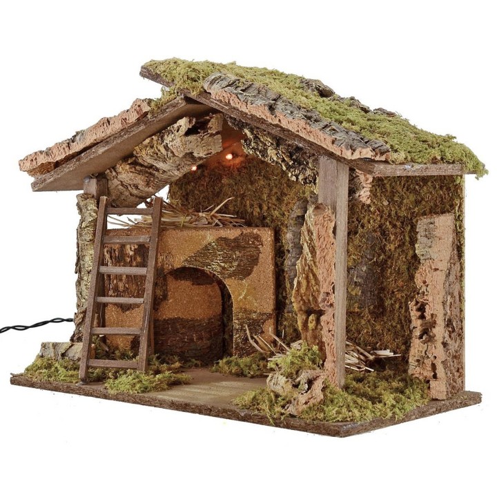 Capanna illuminata cm 49,5x23x35 h per statue da 15-20 h cm