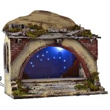 Capanna illuminata con scale e cielo stellato tremolante cm