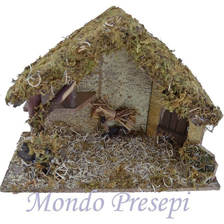 Cabaña de madera y corcho de 35x16,5x24 cm