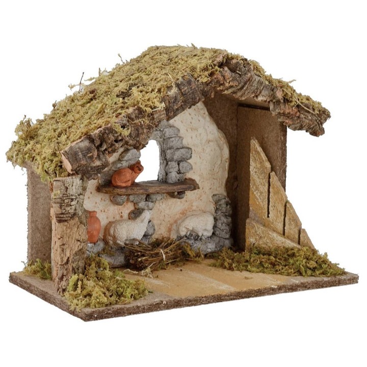Cabaña para belén de 30x17,5x23 cm h