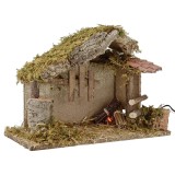 Cabaña para belén con fuego cm 35x15x23,5 h