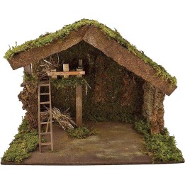 Cabaña para el pesebre de 60x34x42 cm de altura.