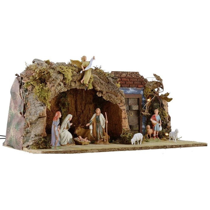Cueva con portón iluminado de 12 cm 49x25x20 h completa con