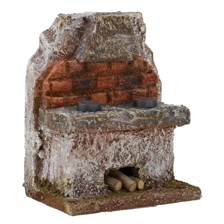 Cucina con cappa per presepe cm 6x4x7,5 h. 