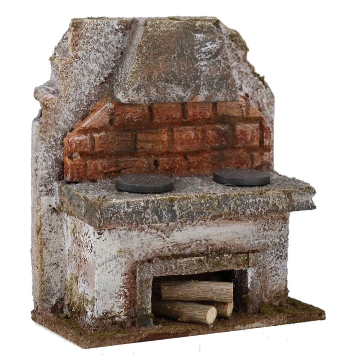 Kitchen with cappa for presepe cm 10x5x11, 5 h. 