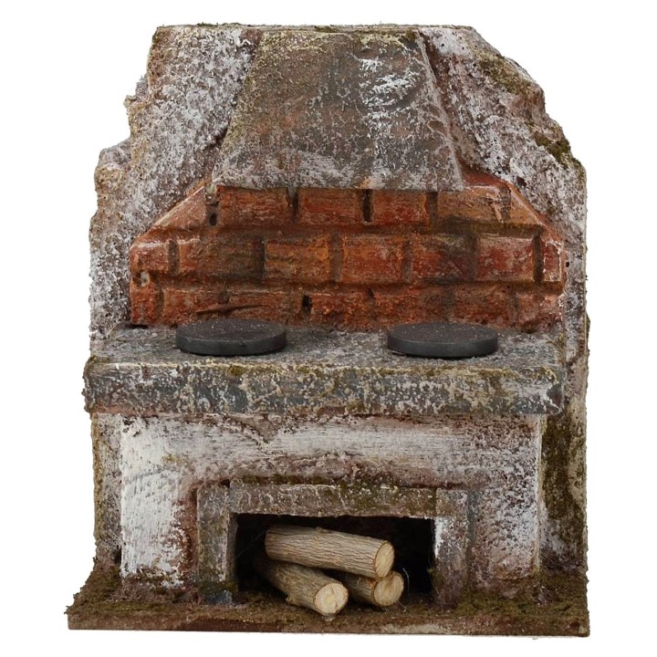 Kitchen with cappa for presepe cm 10x5x11, 5 h. 