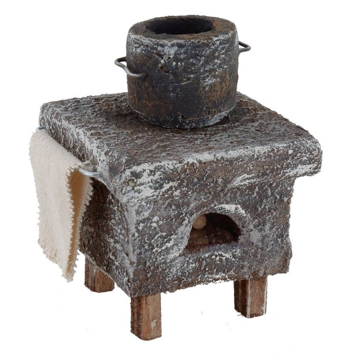 Horno de leña con olla para cocina de 6x6x8,5 cm de altura para