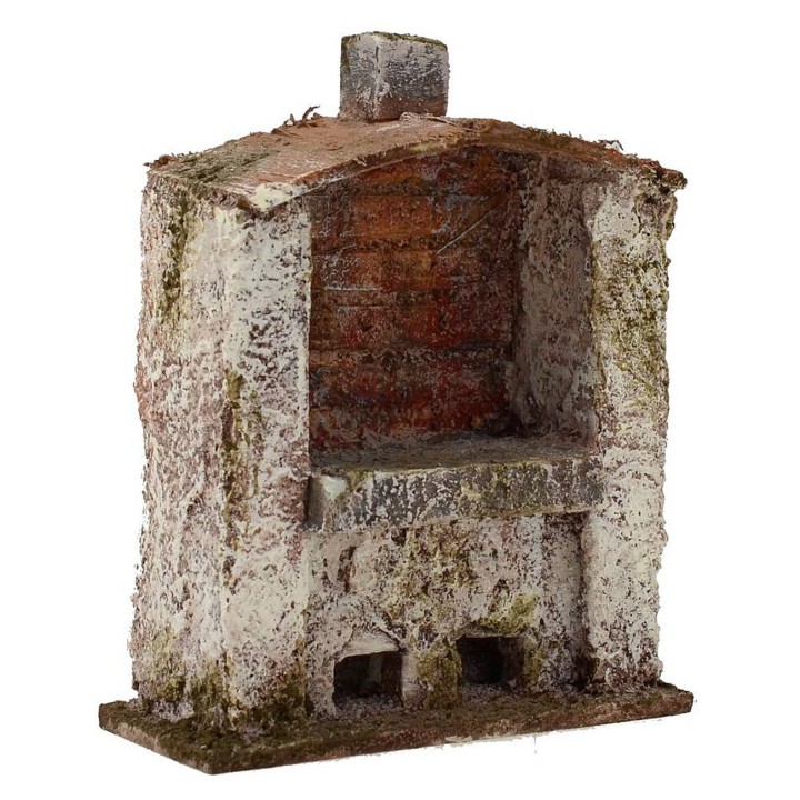Oven with central fireplace for nativity scene cm 7x3x9 h. 