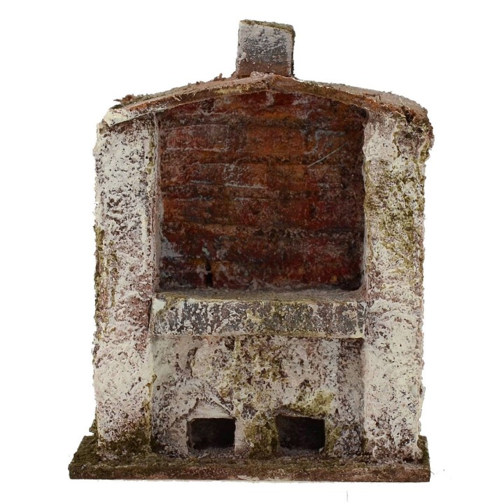 Horno con chimenea central para belén de 13x6x14 cm de altura