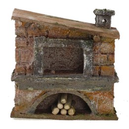 Forno con camino laterale per presepe cm 12x5x12 h. 