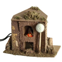 Horno efecto fuego funcionando cm 15x10x12 h
