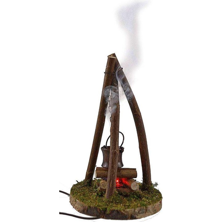 Fuoco treppiedi con effetto fumo e luce