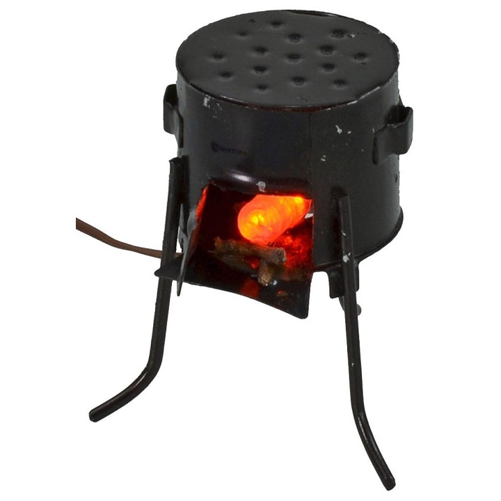 Stufa braciere a led tremolante effetto fuoco a bassa tensione