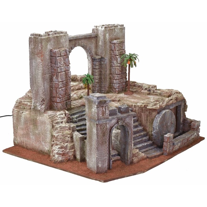 Illuminated Easter nativity scene cm 54X50X41,5 h