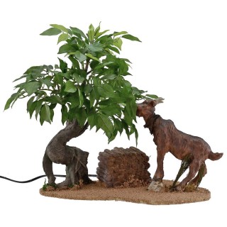 Brown goat eating series 30 cm in motion