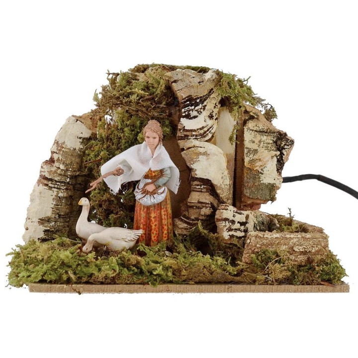 Campesina Landi con gansos en movimiento 10 cm