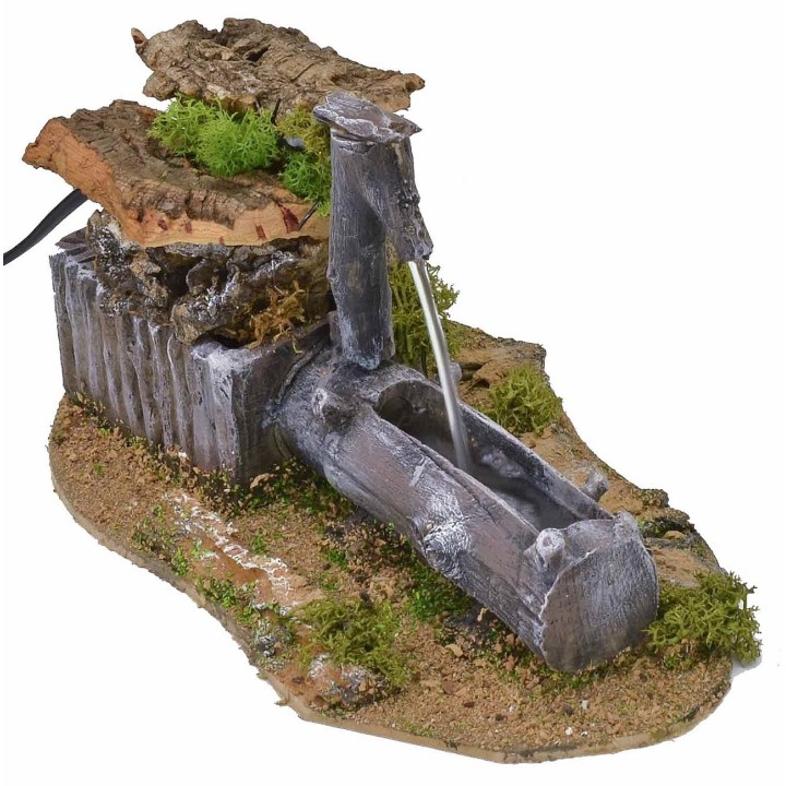 Fuente de tronco en funcionamiento de 14x25x13 cm h