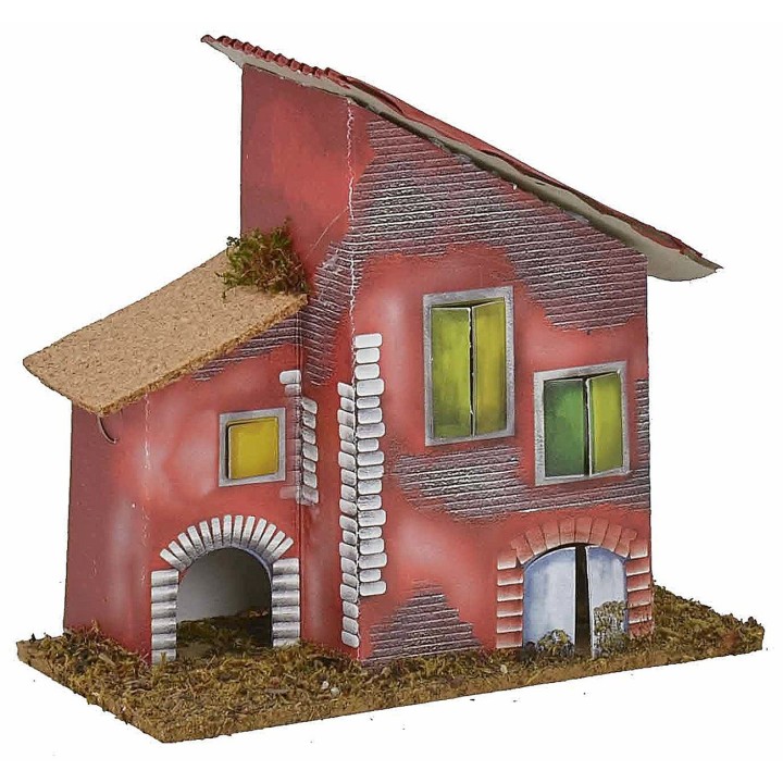 Conjunto de 3 casitas coloridas para belén