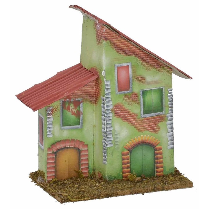 Conjunto de 3 casitas coloridas para belén