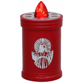 Luz roja a batería con llama roja fija h 12 cm