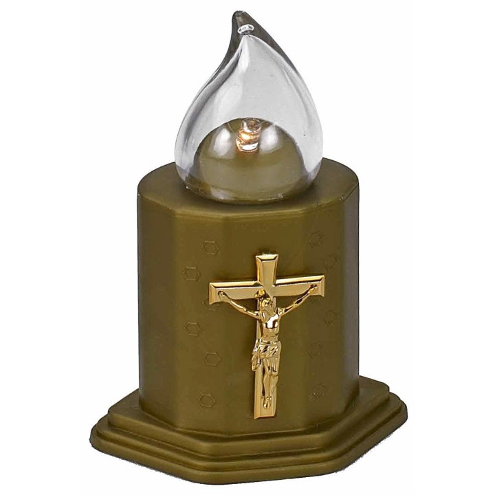Oro luminoso con luz parpadeante a pilas h 11 cm