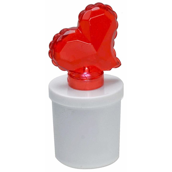 Lumino bianco a batterie con cuore rosso illuminato h 13 cm