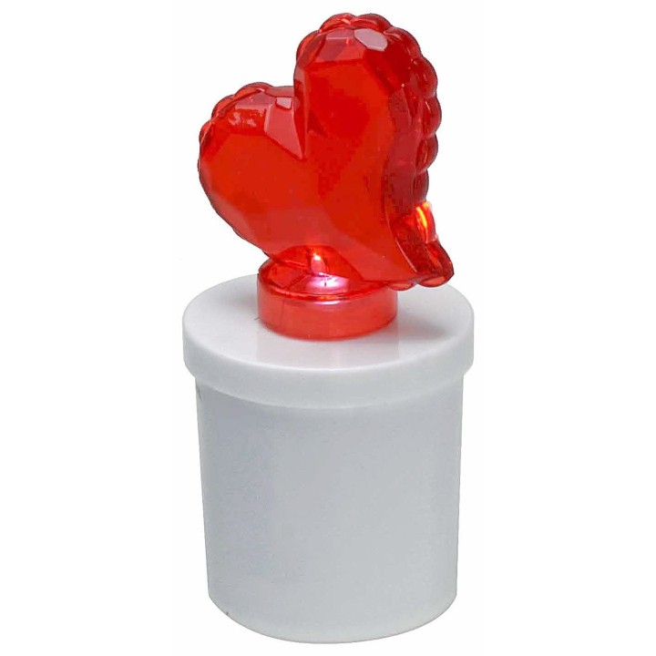 Lumino bianco a batterie con cuore rosso illuminato h 13 cm