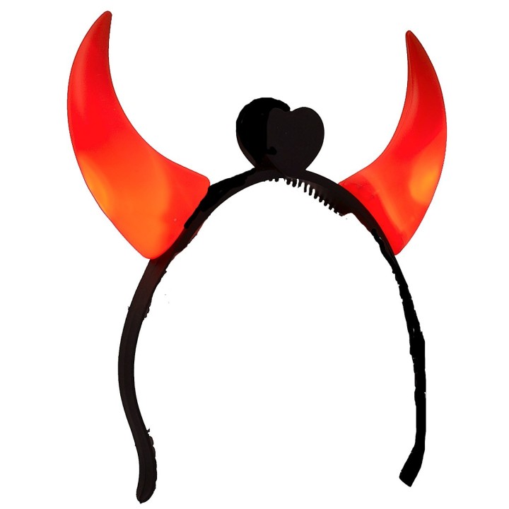 Headband with illuminated horns for Halloween