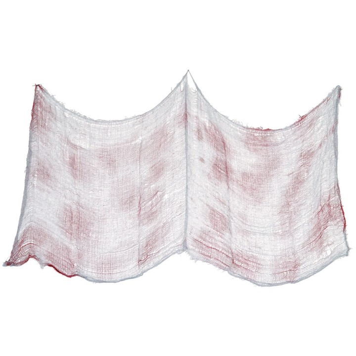 Telaraña gris-roja para Halloween cm 183x76 h