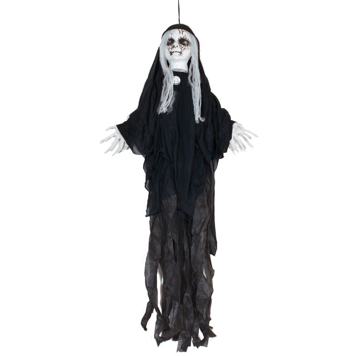 Perchero fantasma negro con luces y sonidos Halloween h 100 cm