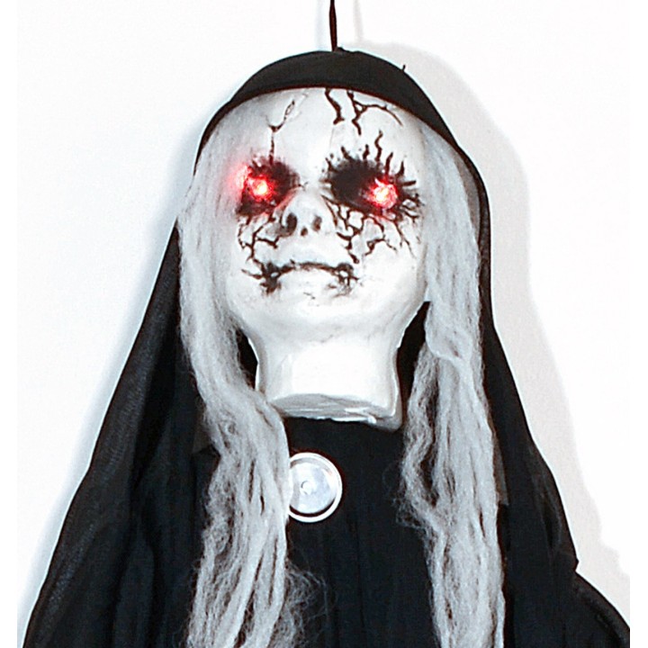 Perchero fantasma negro con luces y sonidos Halloween h 100 cm