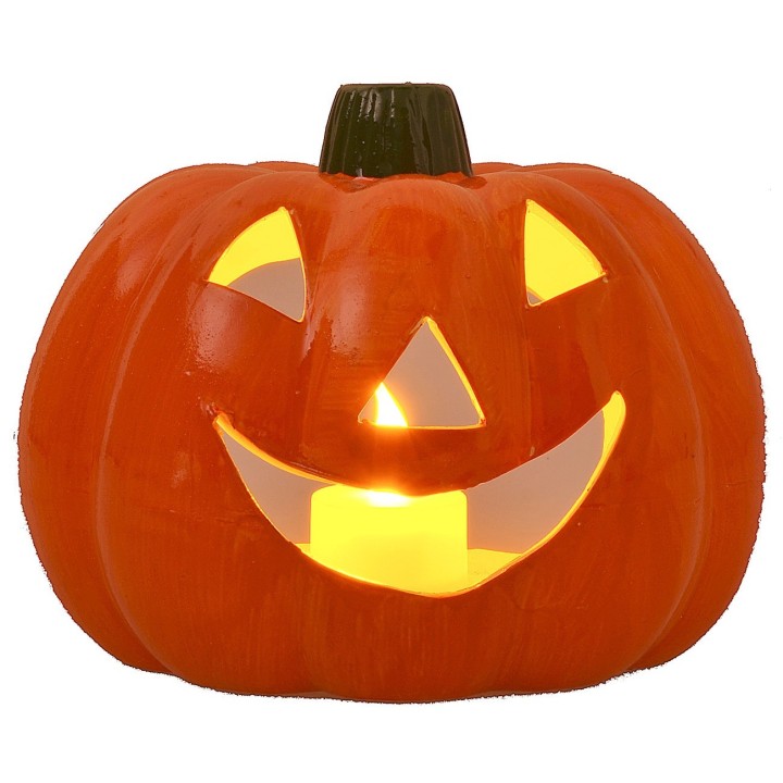 Calabaza portavelas para Halloween cm 18x15 h