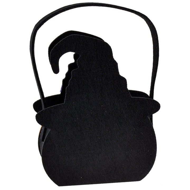 Cesta calabaza bruja para Halloween cm 14x7x18 h