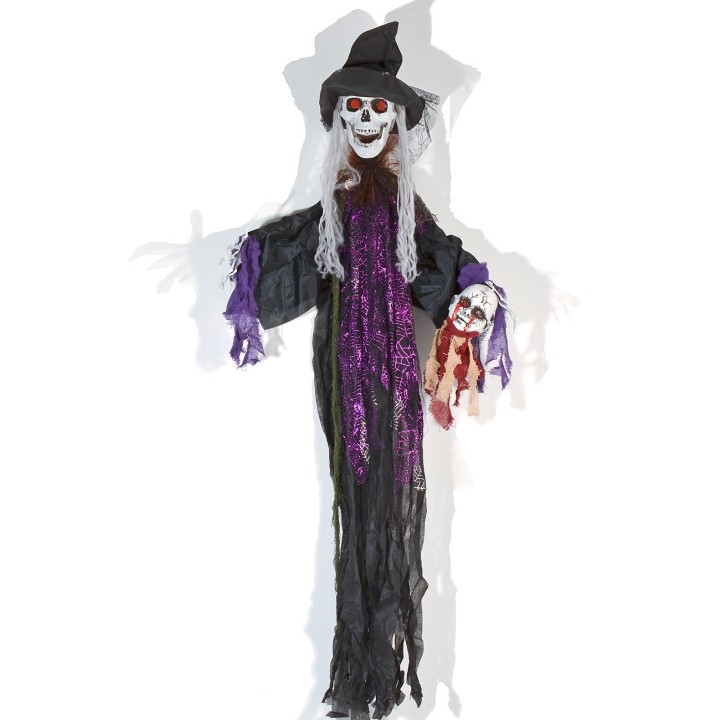 Mostro fantasma con testa in mano luci e suoni Halloween h 185