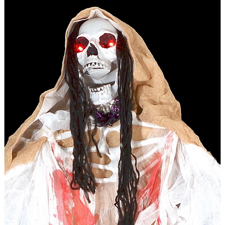 Appendino mostro fantasma bianco con luci e suono Halloween h