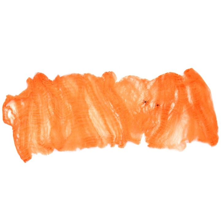Ragnatela arancio con ragni per Halloween 40 gr.