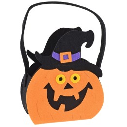 Cestino zucca strega per Halloween cm 15x7x17,5 h