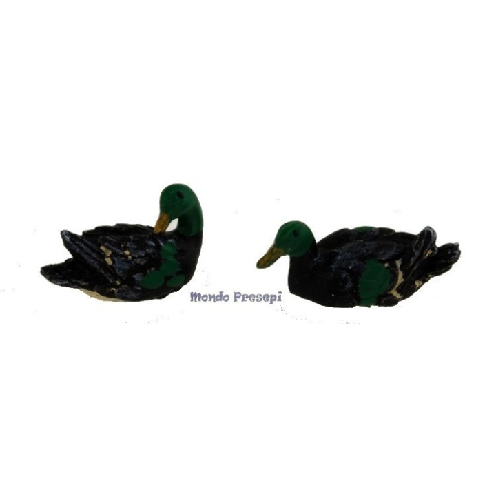 Set of 2 resin ducks 2.5 - 3 cm