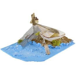 Ambientazione mare con barca cm 20x14x9 h