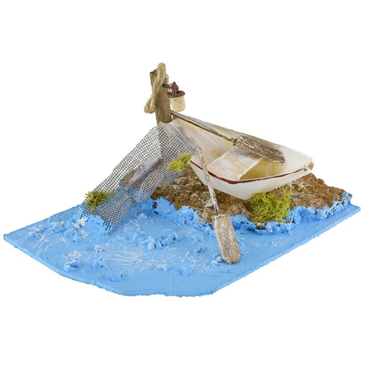 Sea setting with boat 20x14x9 h cm