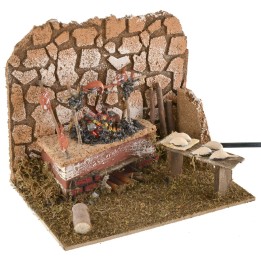 Fire working with spit 20x14x17 cm h