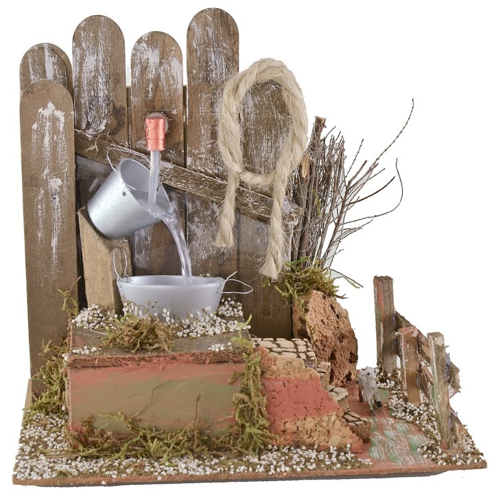 Fontana funzionante con secchi cm 20x14x19 h
