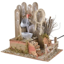 Working fountain with buckets 20x14x19 cm h